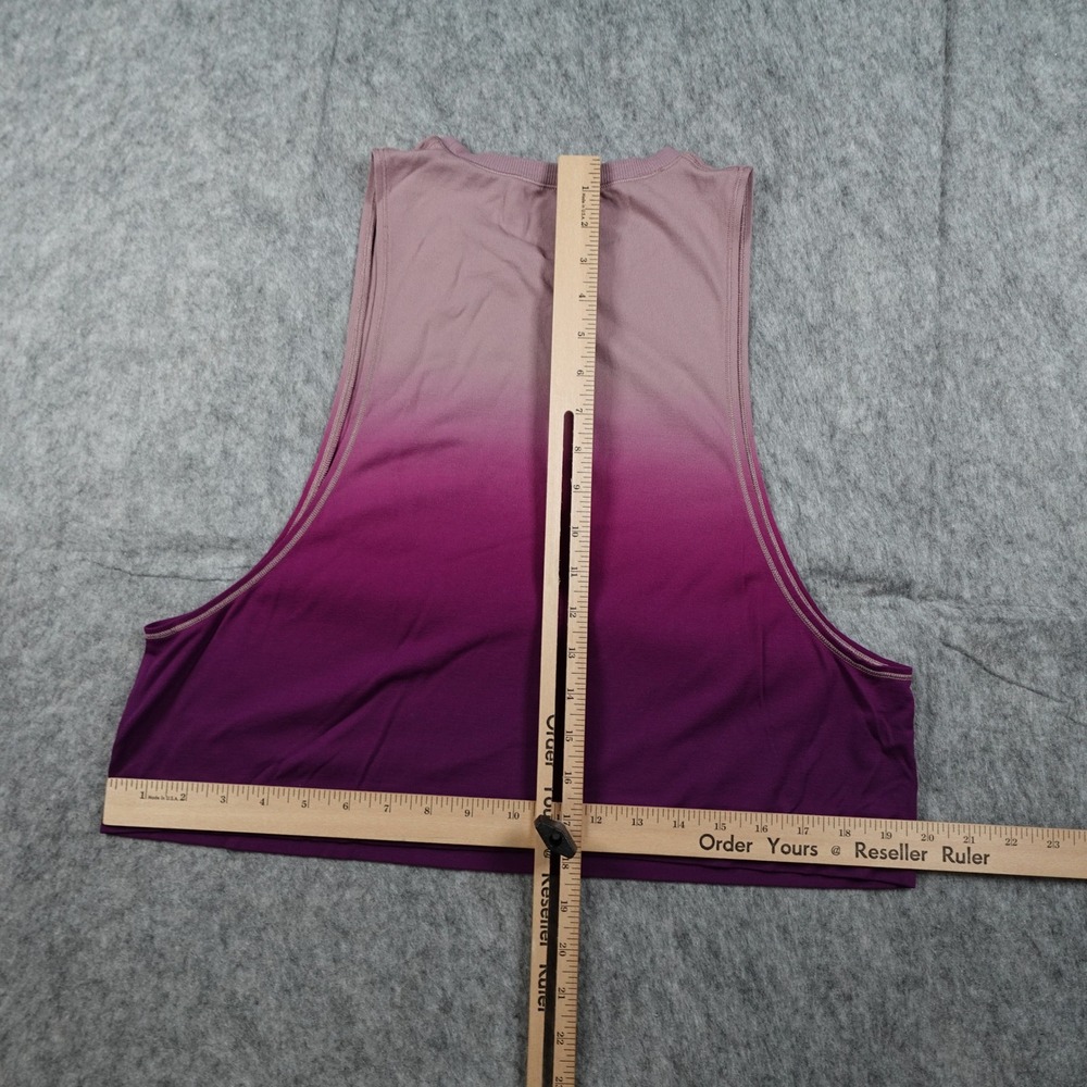 Athleta Top Women Small Purple Mineral Wash Crop Tank Ombre Dip Dye Muscle - Picture 4 of 7